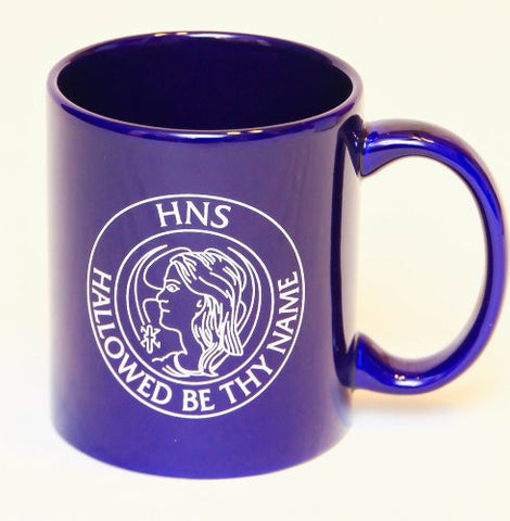850A HNS Coffee Mug, blue with white text