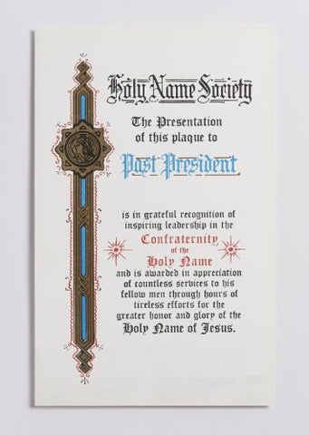 605 Past President Award 6" x 9"