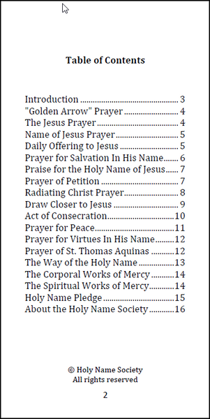 150-100 A Collection of Holy Name Prayers (Pack of 100) – Holy Name ...